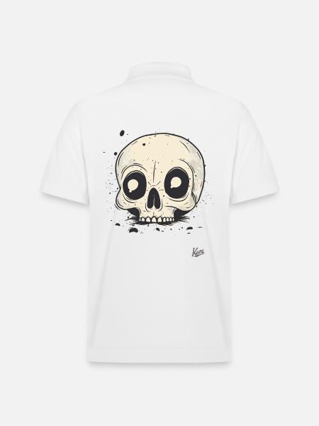 Funny Cartoon Skull - Stanley/Stella Unisex Organic Polo Shirt PREPSTER - white