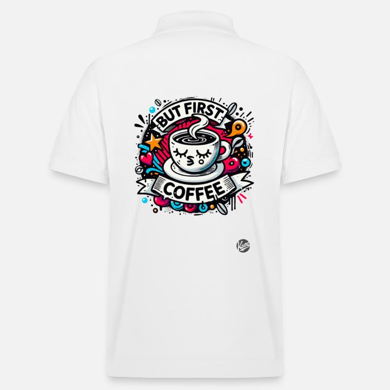 Mais d’abord le café - Polo PREPSTER bio Stanley/Stella Unisexe - blanc