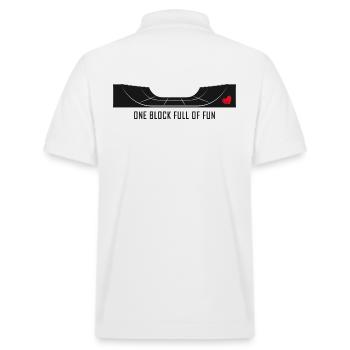 skate sk8 skateboarder skate-love halfpipe - Stanley/Stella Unisex Organic Polo Shirt PREPSTER - white - Back - Andy (188cm)