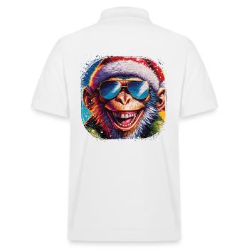 Singe cool avec style street art de chapeau de Père Noël - Polo PREPSTER bio Stanley/Stella Unisexe - blanc - Dos - Andy (188cm)