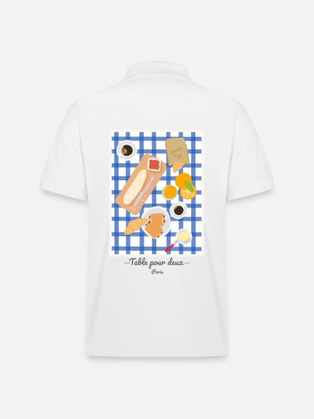 Table for two - France - Stanley/Stella Unisex Organic Polo Shirt PREPSTER - white