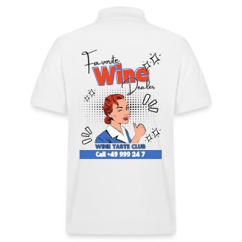 Favorite Wine Dealer Pop Art Design gropbs club - Stanley/Stella Unisex Bio-Poloshirt PREPSTER - Weiß - Hinten - Andy (188cm)