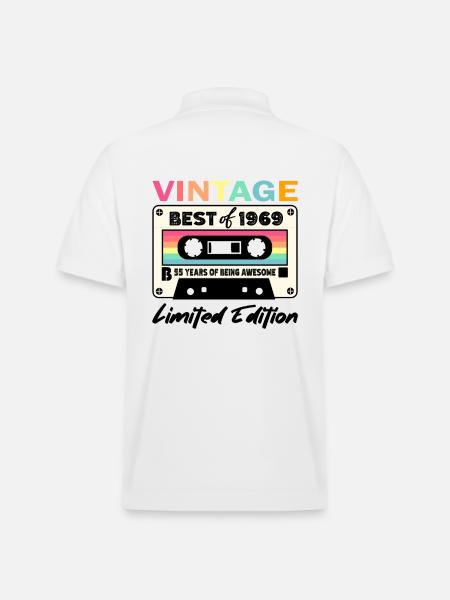 Best of 1969 - 55th Birthday Limited Edition - Stanley/Stella Unisex Organic Polo Shirt PREPSTER - white