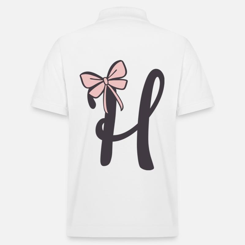 Lettre initiale H Ruban - Polo PREPSTER bio Stanley/Stella Unisexe - blanc