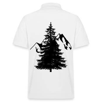 Tanne Fichte Nadelbaum Natur Gebirge Berg Alpen - Stanley/Stella Unisex Bio-Poloshirt PREPSTER - Weiß - Hinten - Andy (188cm)