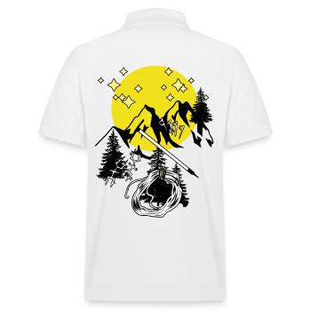 Tyrol Alpes Montagnes Pleine Lune Montagnes Alpiniste Alm - Polo PREPSTER bio Stanley/Stella Unisexe - blanc - Dos - Andy (188cm)