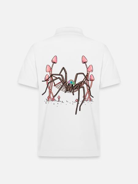 Spider Hanging Hammock Spider Web - Stanley/Stella Unisex Organic Polo Shirt PREPSTER - white