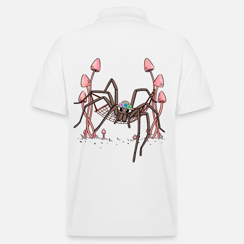 Spider Hanging Hammock Spider Web - Stanley/Stella Unisex Organic Polo Shirt PREPSTER - white