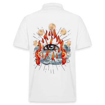 God Jesus Messiah spiritual - Stanley/Stella Unisex Organic Polo Shirt PREPSTER - white - Back - Andy (188cm)