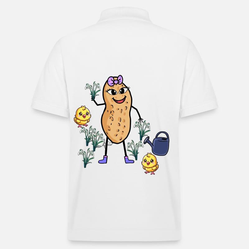 Peanut Spring Easter Chick Snowdrop - Stanley/Stella Unisex Organic Polo Shirt PREPSTER - white
