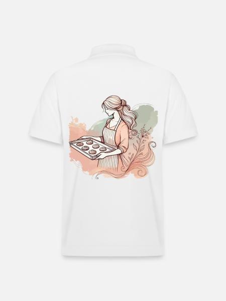 Baking with love Nostalgic flair - Stanley/Stella Unisex Organic Polo Shirt PREPSTER - white