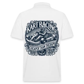 Kartfahren Günstiger Als Therapie Vintage Stil - Stanley/Stella Unisex Bio-Poloshirt PREPSTER - Weiß - Hinten - Andy (188cm)