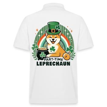 Teilzeit Kobold Hund St. Patricks Tag - Stanley/Stella Unisex Bio-Poloshirt PREPSTER - Weiß - Hinten - Andy (188cm)