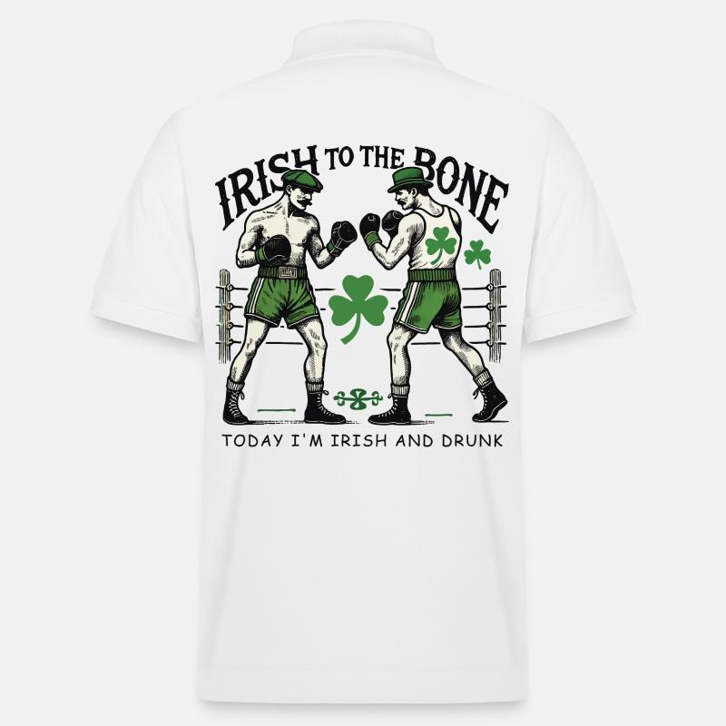 Saint-Patrick Boxe irlandaise jusqu’à l’os - Polo PREPSTER bio Stanley/Stella Unisexe - blanc