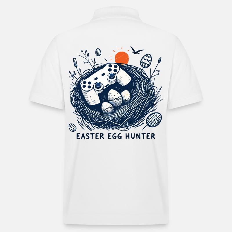 Gaming Osterei Jäger Controller Spaß - Stanley/Stella Unisex Bio-Poloshirt PREPSTER - Weiß