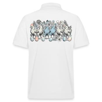 Poules de Pâques poussins Lapins de Pâques rétro - Polo PREPSTER bio Stanley/Stella Unisexe - blanc - Dos - Andy (188cm)