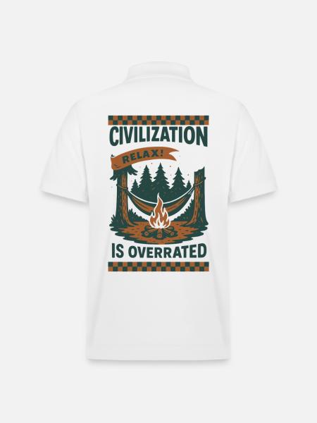 Prepper Survival Bushcrafting Civilization - Stanley/Stella Unisex Organic Polo Shirt PREPSTER - white