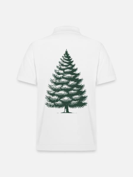 Traditional Christmas tree illustration - Stanley/Stella Unisex Organic Polo Shirt PREPSTER - white