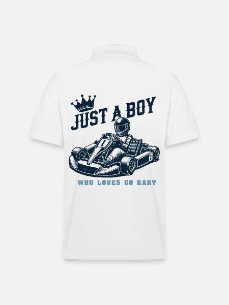 En dreng, der elsker gokart - Stanley/Stella PREPSTER økologisk unisex poloshirt - hvid