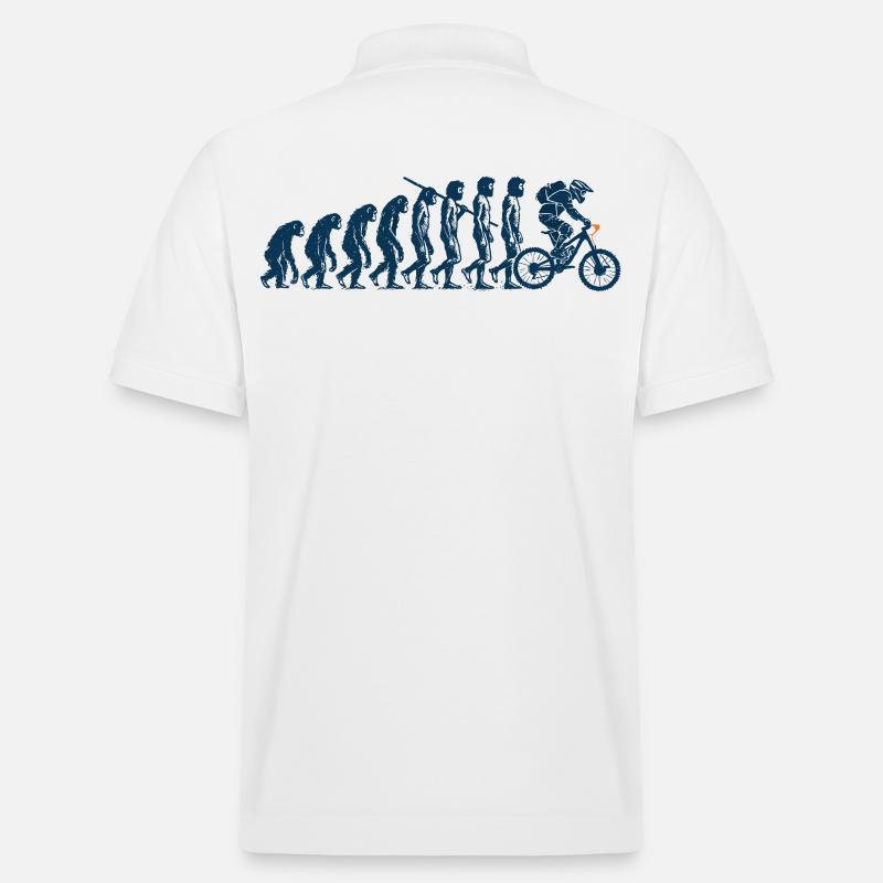 Evolution Vom Affen Zum Fahrradfahrer - Stanley/Stella Unisex Bio-Poloshirt PREPSTER - Weiß