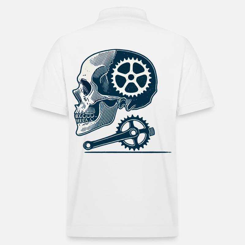 Vélo Skeleton Sponce Cyclisme - Polo PREPSTER bio Stanley/Stella Unisexe - blanc