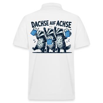 Dachse Auf Achse Party Crew Junggesellenabschied - Stanley/Stella Unisex Bio-Poloshirt PREPSTER - Weiß - Hinten - Andy (188cm)