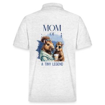 Mama eines kleinen Königs - Stanley/Stella Unisex Bio-Poloshirt PREPSTER - Weiß meliert - Hinten - Andy (188cm)