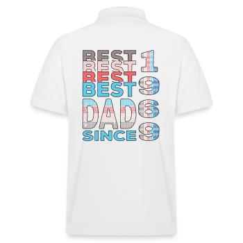 Meilleur papa du monde depuis 1969 Fête des pères Anniversaire - Polo PREPSTER bio Stanley/Stella Unisexe - blanc - Dos - Andy (188cm)