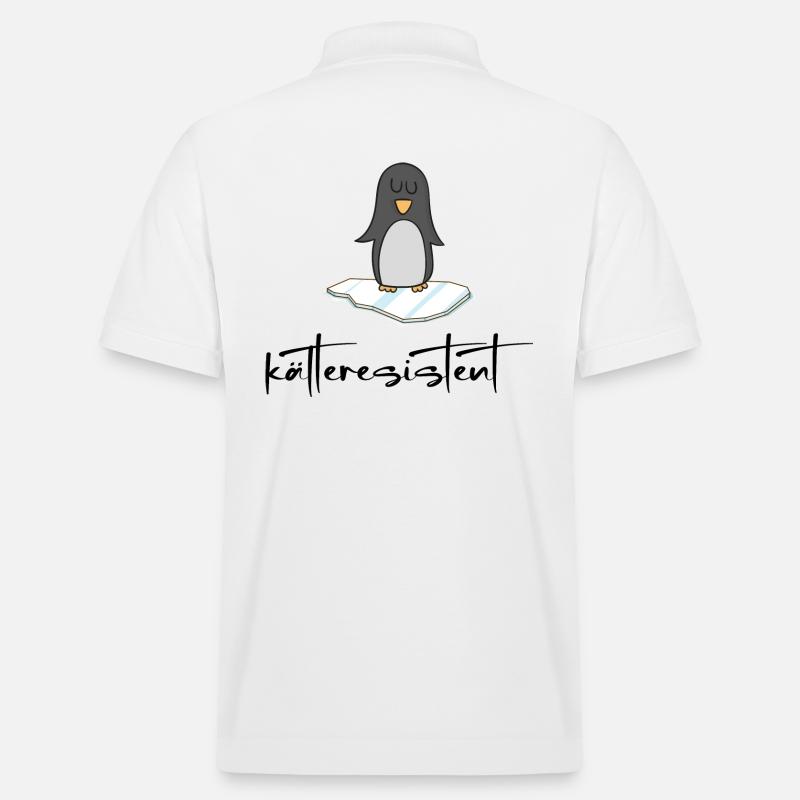 Eisbaden kälteresistenter Eisbader-Pinguin - Stanley/Stella Unisex Bio-Poloshirt PREPSTER - Weiß