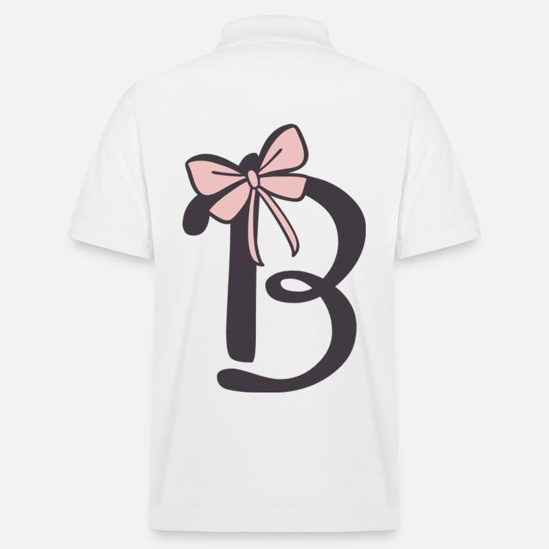Anfangsbuchstabe B Schleifchen - Stanley/Stella Unisex Bio-Poloshirt PREPSTER - Weiß