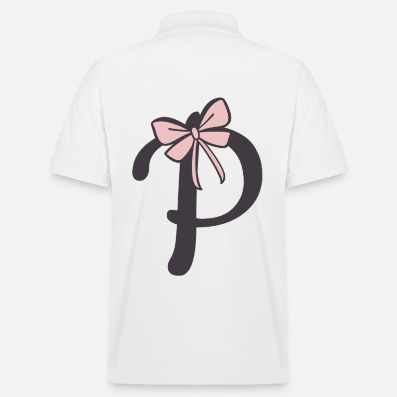 Lettre initiale P Ruban - Polo PREPSTER bio Stanley/Stella Unisexe - blanc