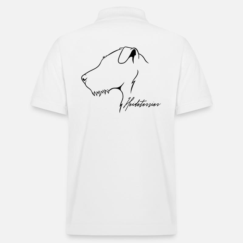 Heideterrier Profil Hunde Jagdhunde Wilsigns - Stanley/Stella Unisex Bio-Poloshirt PREPSTER - Weiß