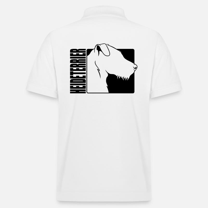 Heideterrier Profil Hunde Jagdhunde Wilsigns - Stanley/Stella Unisex Bio-Poloshirt PREPSTER - Weiß