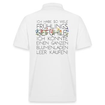 Frühlings Shirt - Stanley/Stella Unisex Bio-Poloshirt PREPSTER - Weiß - Hinten - Andy (188cm)