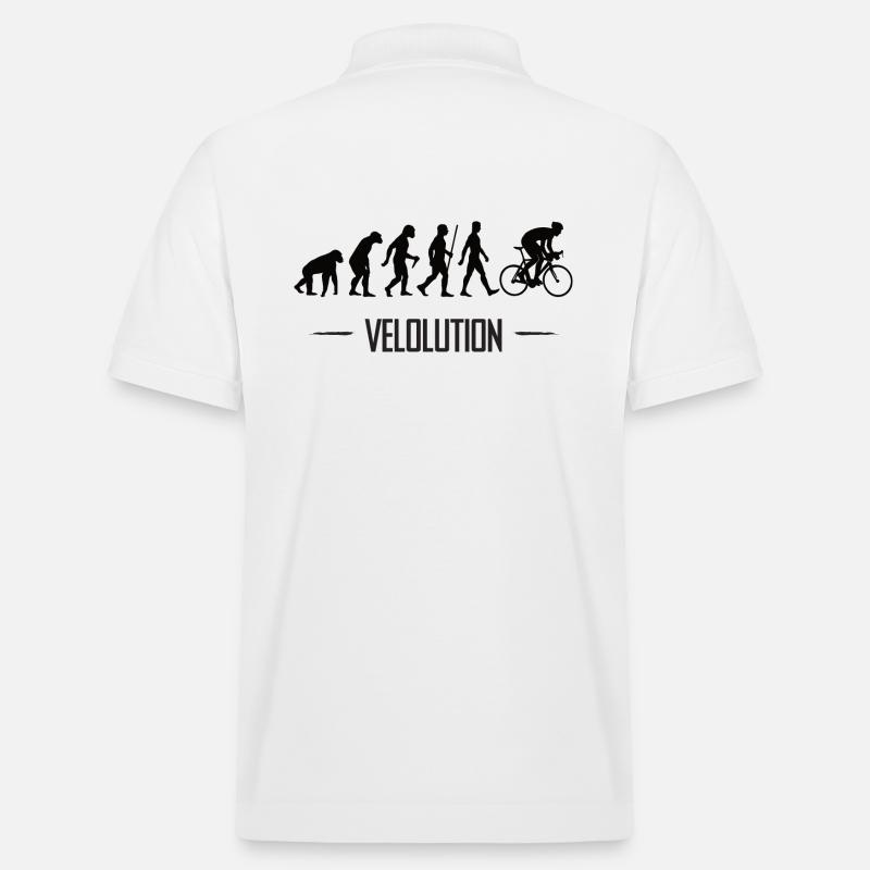 Velolution Radfahrer Evolution Fahrrad - Stanley/Stella Unisex Bio-Poloshirt PREPSTER - Weiß