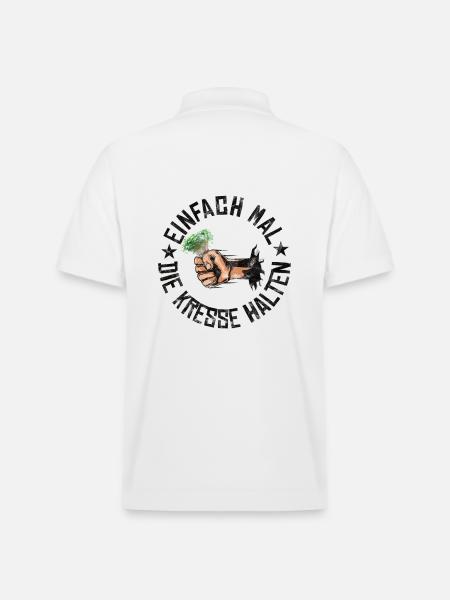 Einfach mal die Kresse halten - Stanley/Stella Unisex Bio-Poloshirt PREPSTER - Weiß