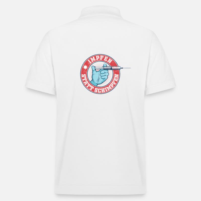 Impfen statt Schimpfen - Stanley/Stella Unisex Bio-Poloshirt PREPSTER - Weiß