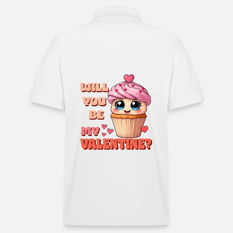 Cupcake - Serez-vous mon Valentin - Polo PREPSTER bio Stanley/Stella Unisexe - blanc