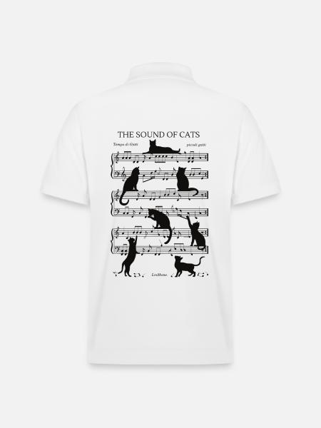 Chats musical notes black - Polo PREPSTER bio Stanley/Stella Unisexe - blanc