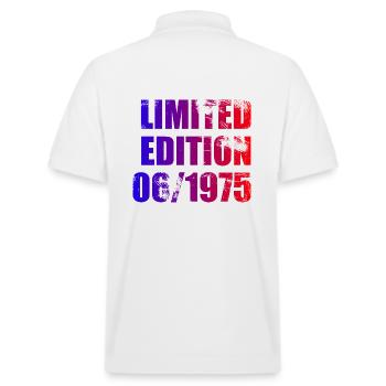 50th Birthday Limited Edition 06/1975 - Stanley/Stella Unisex Organic Polo Shirt PREPSTER - white - Back - Andy (188cm)
