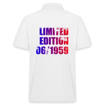 66th Birthday Limited Edition 06/1959 - Stanley/Stella Unisex Organic Polo Shirt PREPSTER - white - Back - Andy (188cm)