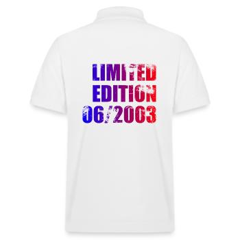 22nd Birthday Limited Edition 06/2003 - Stanley/Stella Unisex Organic Polo Shirt PREPSTER - white - Back - Andy (188cm)