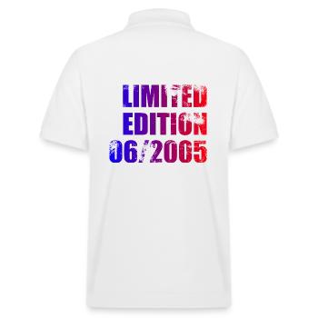20th Anniversary Limited Edition 06/2005 - Stanley/Stella Unisex Organic Polo Shirt PREPSTER - white - Back - Andy (188cm)