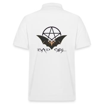 Gothic Ästhetik black BAD GIRL dark wave - Stanley/Stella Unisex Bio-Poloshirt PREPSTER - Weiß - Hinten - Andy (188cm)