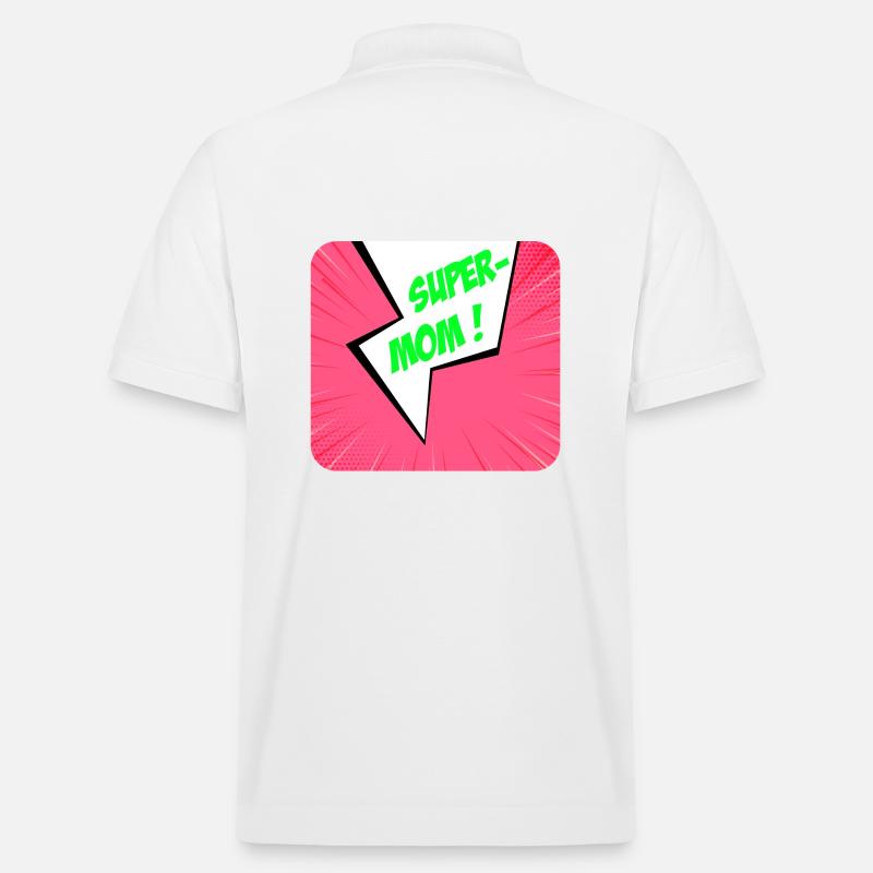 Supermom, Superheldin. Beste Mama. Comicbuch. - Stanley/Stella Unisex Bio-Poloshirt PREPSTER - Weiß