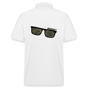 bushcraft militär wildcamping survival adventure - Stanley/Stella Unisex Bio-Poloshirt PREPSTER - Weiß - Hinten - Andy (188cm)