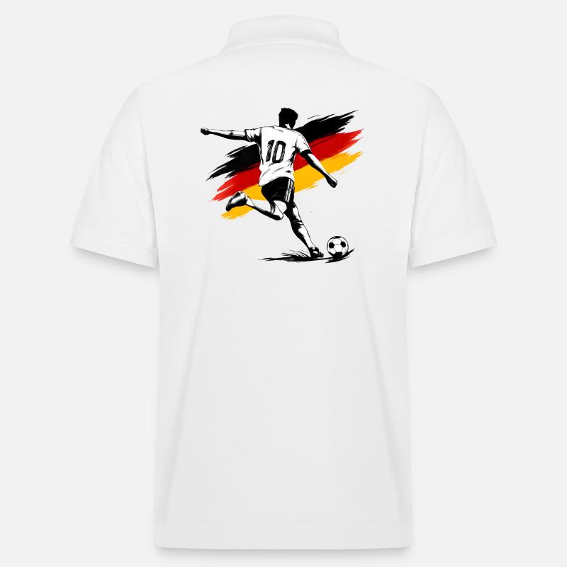 Fußballheld Flaggenstil - Stanley/Stella Unisex Bio-Poloshirt PREPSTER - Weiß