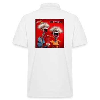 Be Wild Laugh Duo - Stanley/Stella Unisex Bio-Poloshirt PREPSTER - Weiß - Hinten - Andy (188cm)