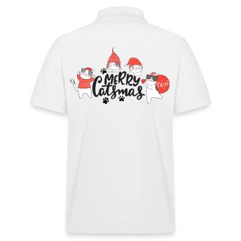 Lustige Weihnachtskatzen - Stanley/Stella Unisex Bio-Poloshirt PREPSTER - Weiß - Hinten - Andy (188cm)