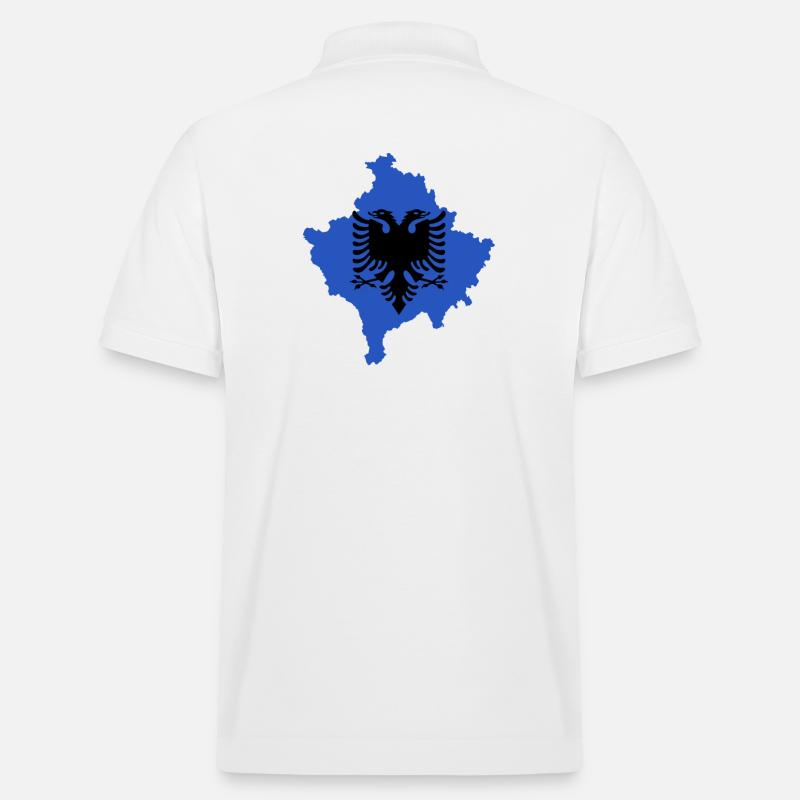 Drapeau du Kosovo « Aigle albanais » - Polo PREPSTER bio Stanley/Stella Unisexe - blanc